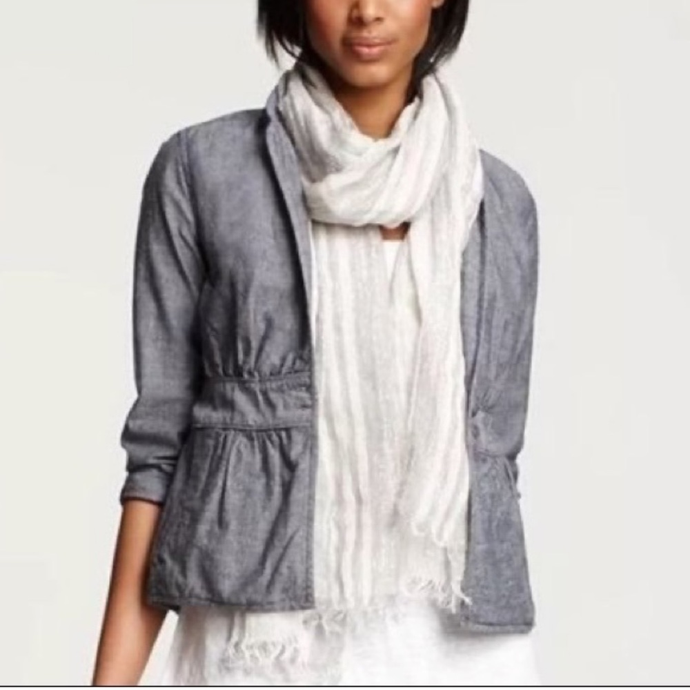 Eileen Fisher Gray Lightweight Drawstring Jacket